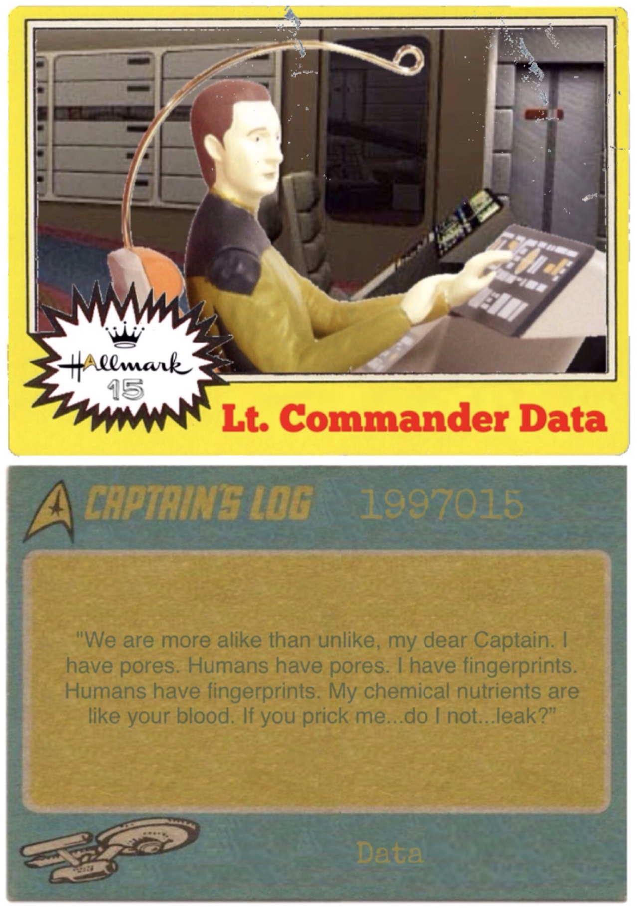Trading Card #15: Lt. Commander Data | Hallmark Star Trek Ornaments